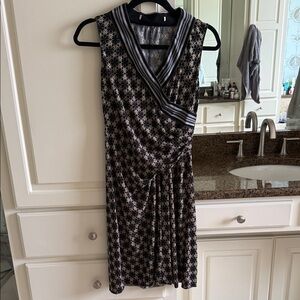 Chic Starry Black and Gray Midi Dress
